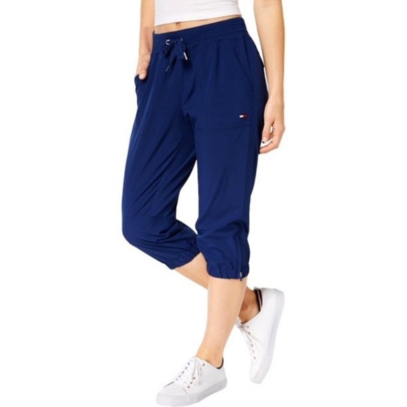 ❤️ 🆕 TOMMY HILFIGER Sport capri fitness Pants Size XS - Picture 1 of 6